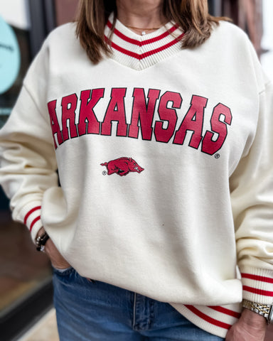 Arkansas Letterman Pullover