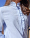 Baby Blue Pinstriped Shirt w/Ruffle - Shopbluemoonbentonville
