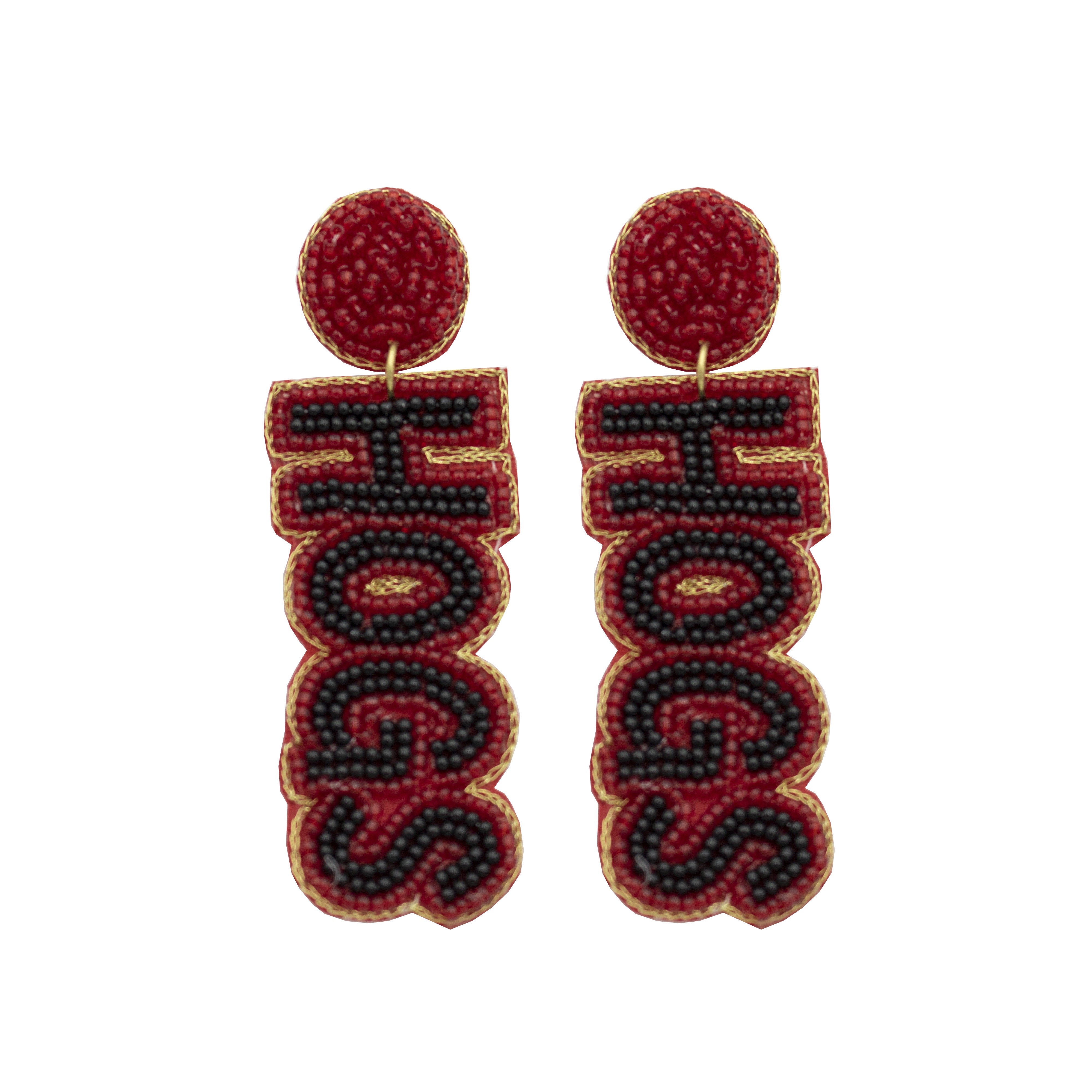 Beaded Hog Earrings