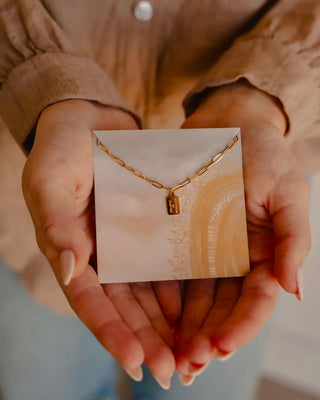 Believe in Miracles Mini Tag Necklace - Shopbluemoonbentonville