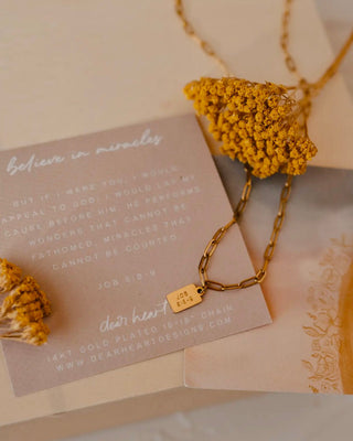 Believe in Miracles Mini Tag Necklace - Shopbluemoonbentonville
