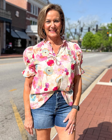 Berry Floral Top 