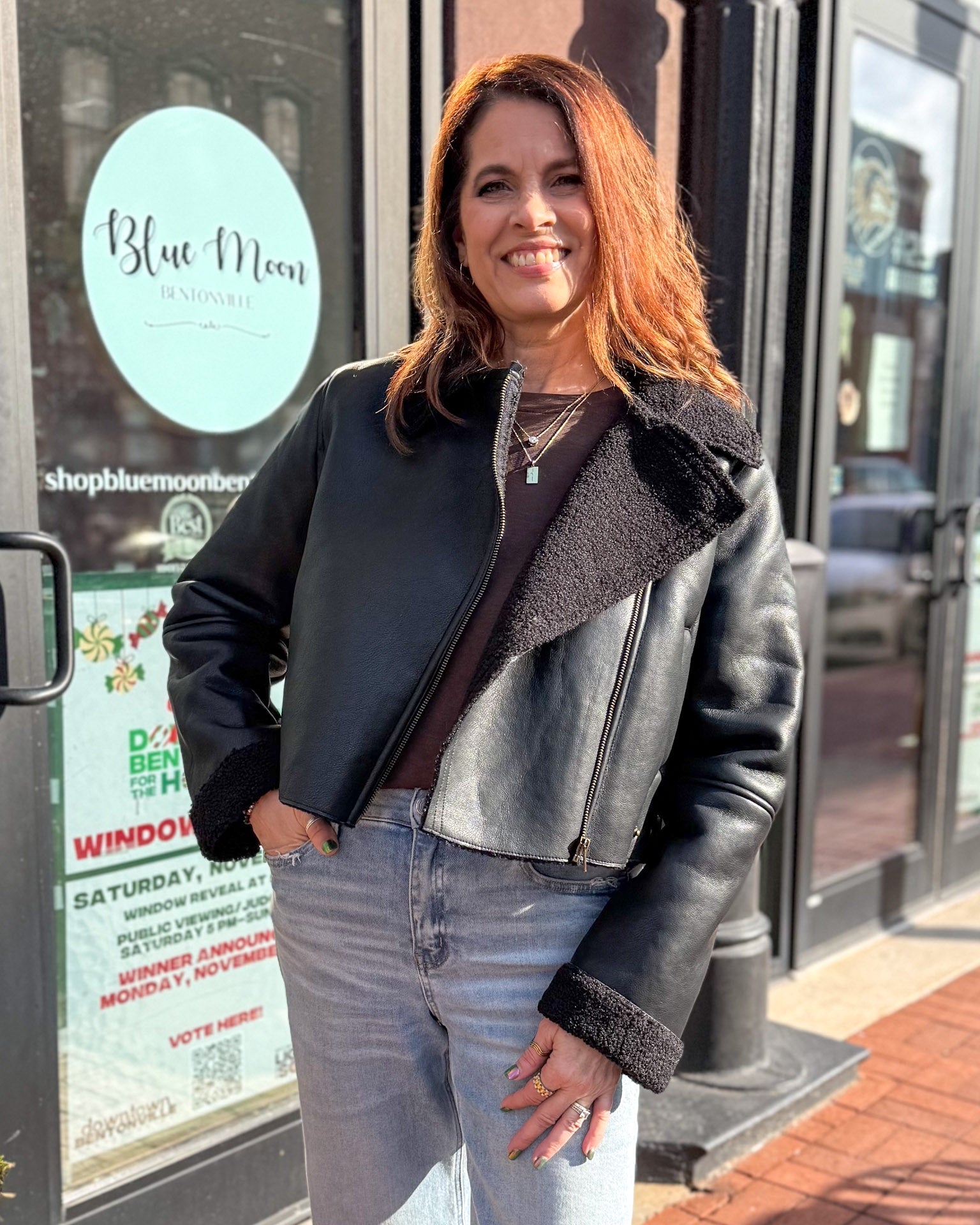 Black Faux Leather Biker Jacket