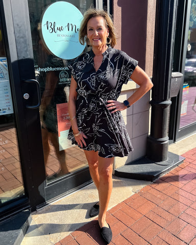 Black Floral Mini Dress