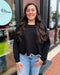 Black/Mocha Sweater w/Scallop Hem