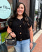 Black Oversized Button-Down Sweater