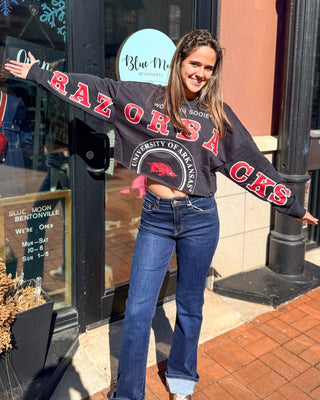 Black Phipps Razorback Cropped Sweatshirt - Shopbluemoonbentonville