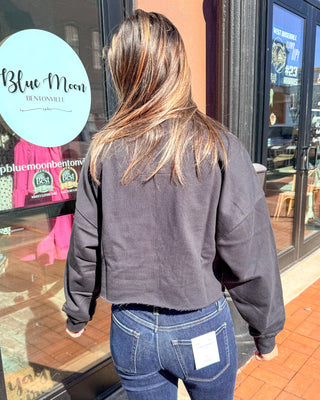 Black Phipps Razorback Cropped Sweatshirt - Shopbluemoonbentonville