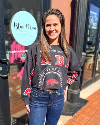 Black Phipps Razorback Cropped Sweatshirt - Shopbluemoonbentonville