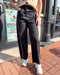 Black Piped Barrel Pants