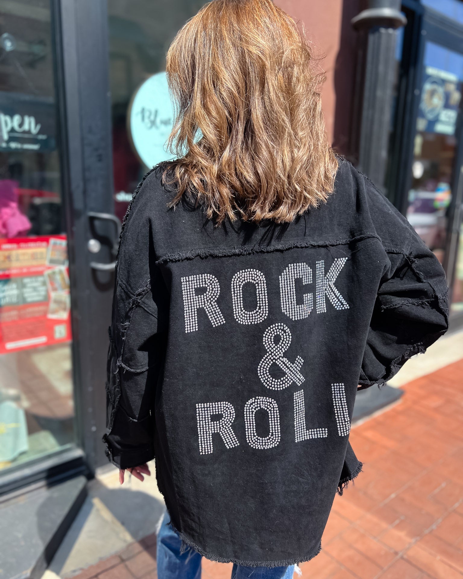 Black Rock & Roll Studded Denim Jacket
