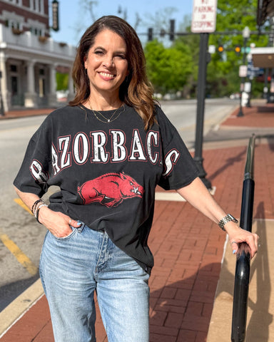 Black South Split Razorback T-Shirt