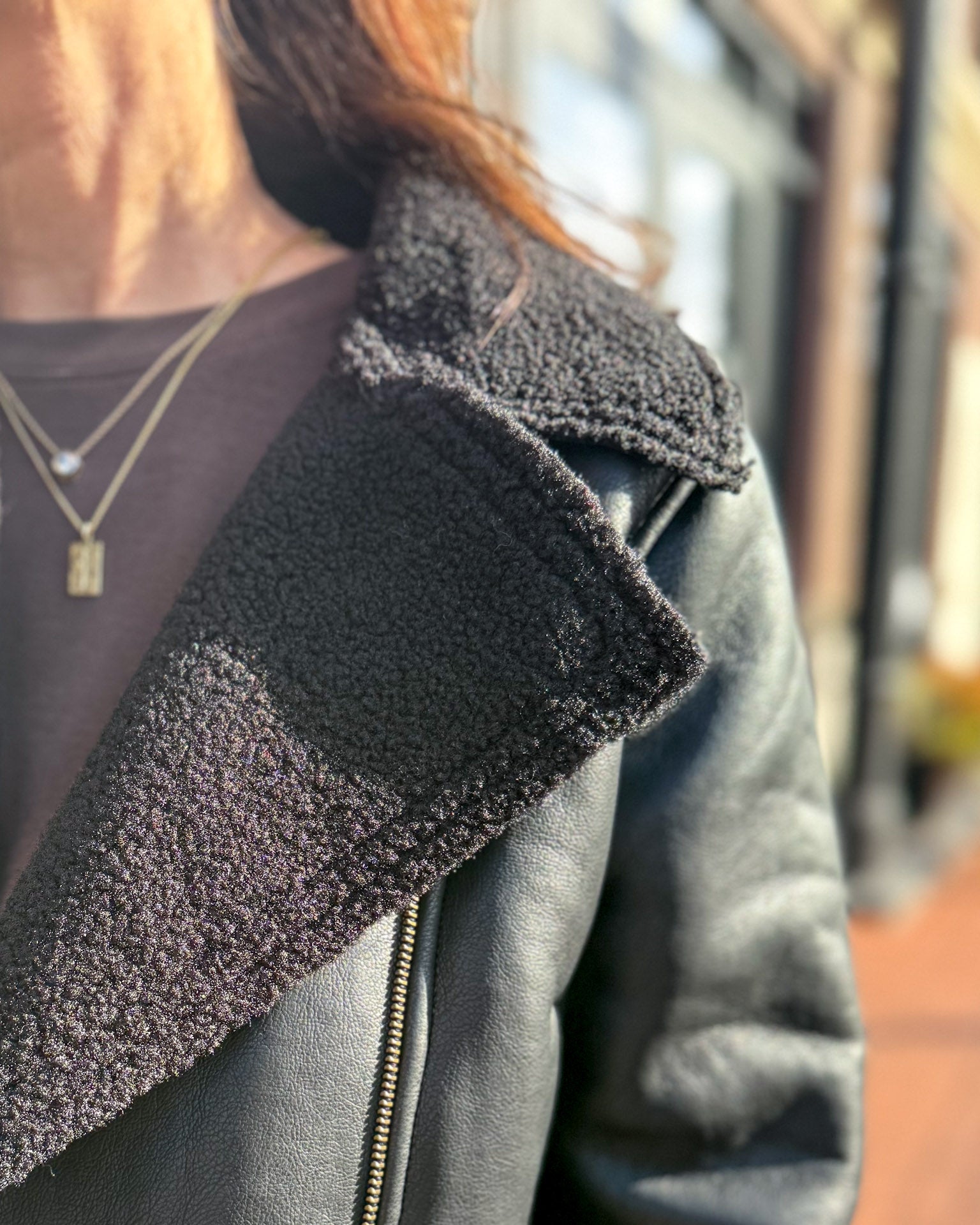 Black Faux Leather Biker Jacket