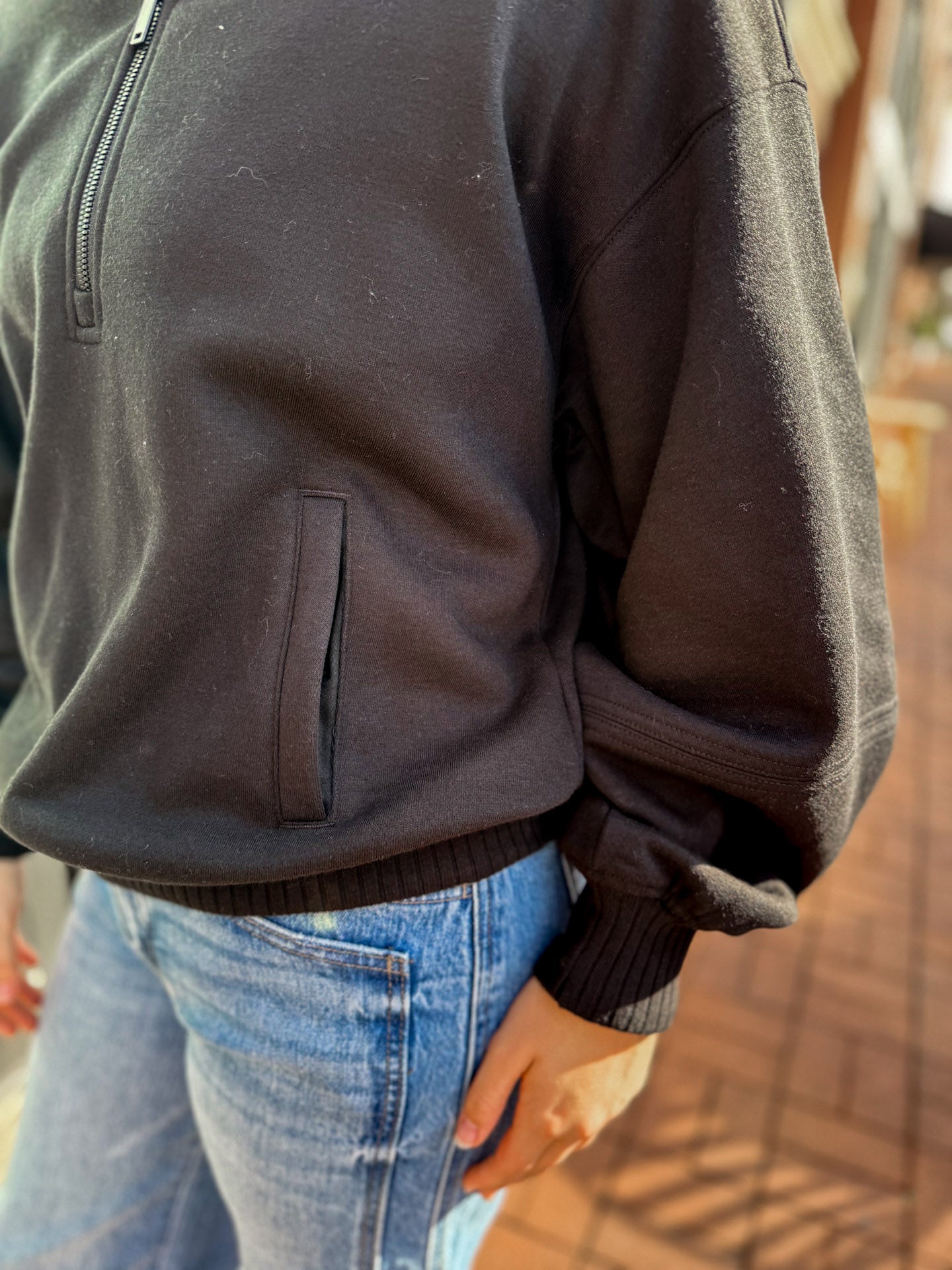 Black French Terry Pullover