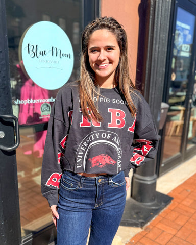 Black Phipps Razorback Cropped Sweatshirt