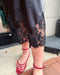 Black Satin Skirt w/Lace Hem