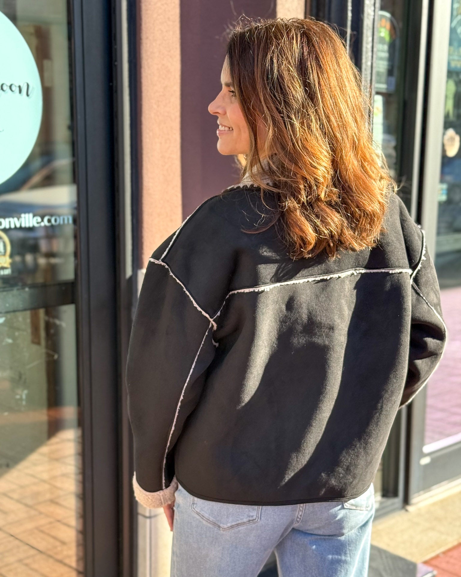 Black Suede/Shearling Jacket