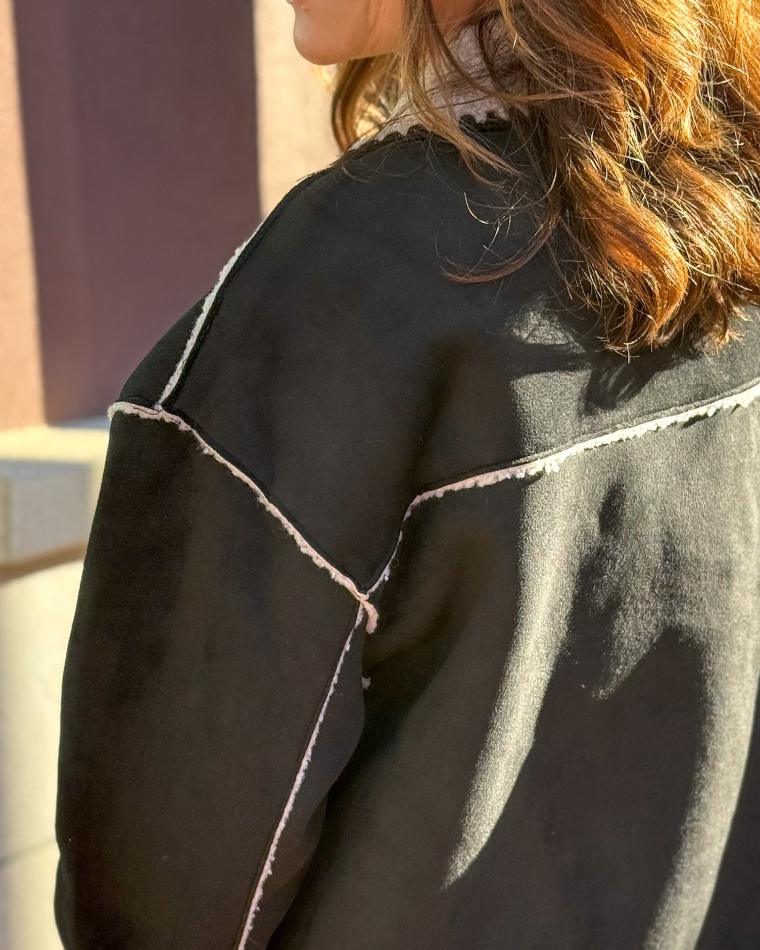 Black Suede/Shearling Jacket