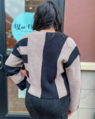 Black/Oat Colorblock Cardigan - Shopbluemoonbentonville