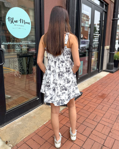 Black Toile Du Jouy Mini Dress