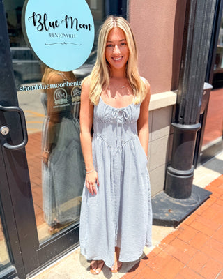 Blue Skies Stripe Midi Dress - Shopbluemoonbentonville