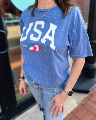 Blue USA Mineral Graphic T-shirt - Shopbluemoonbentonville