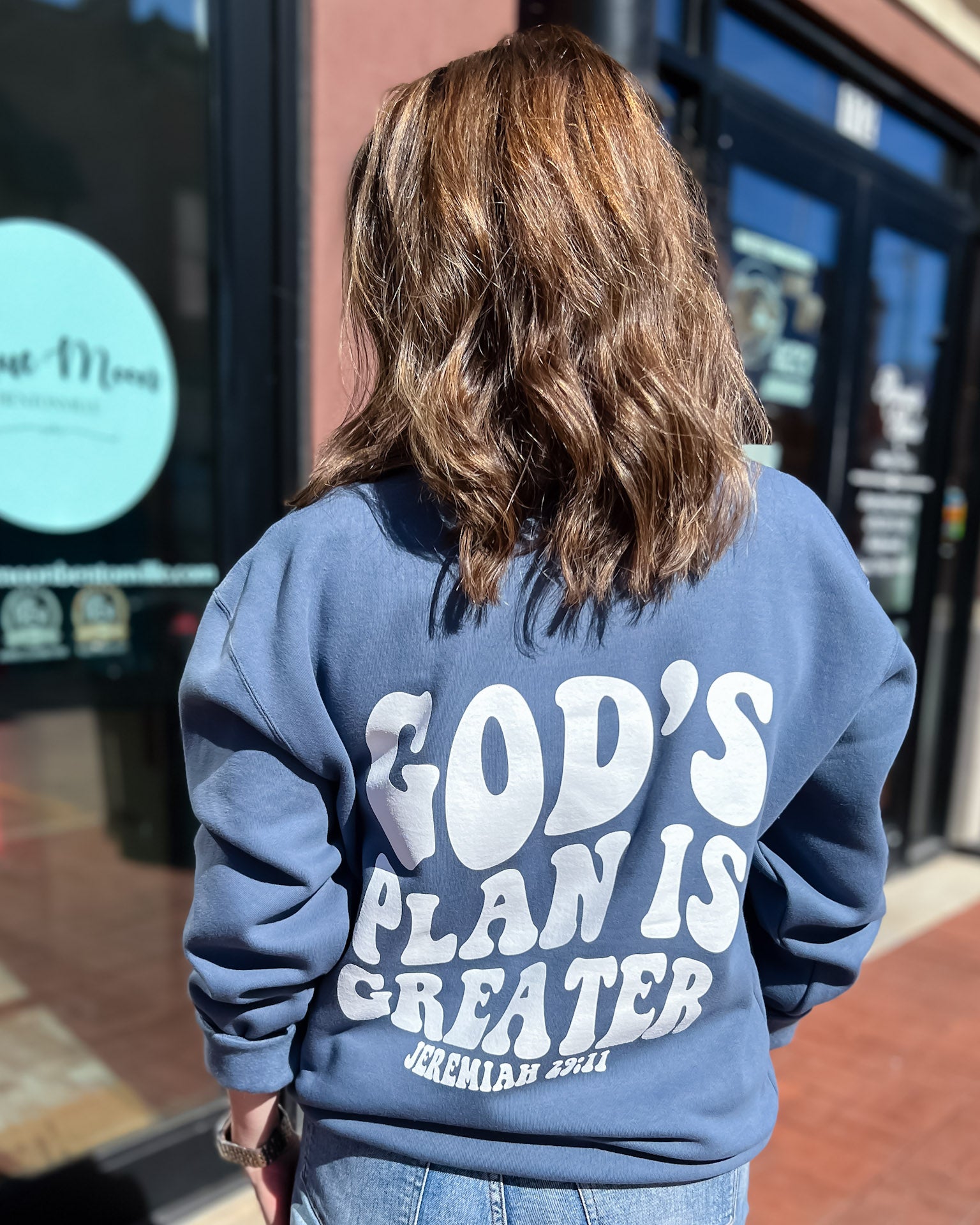 Blue God's Plan is Greater Sweatshirt
