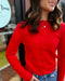 Bright Red Cardigan