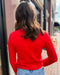 Bright Red Cardigan