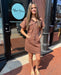 Brown Collared Utility Mini Dress