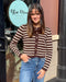Brown Striped Cardigan