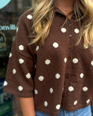 Brown Sugar Polka Dot Cardigan - Blue Moon Bentonville