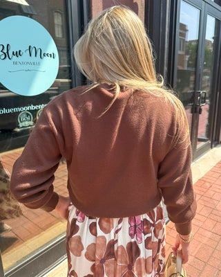 Brown Floral Midi Sundress & Sweater Set