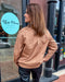 Brown Long Sleeve Striped Blouse