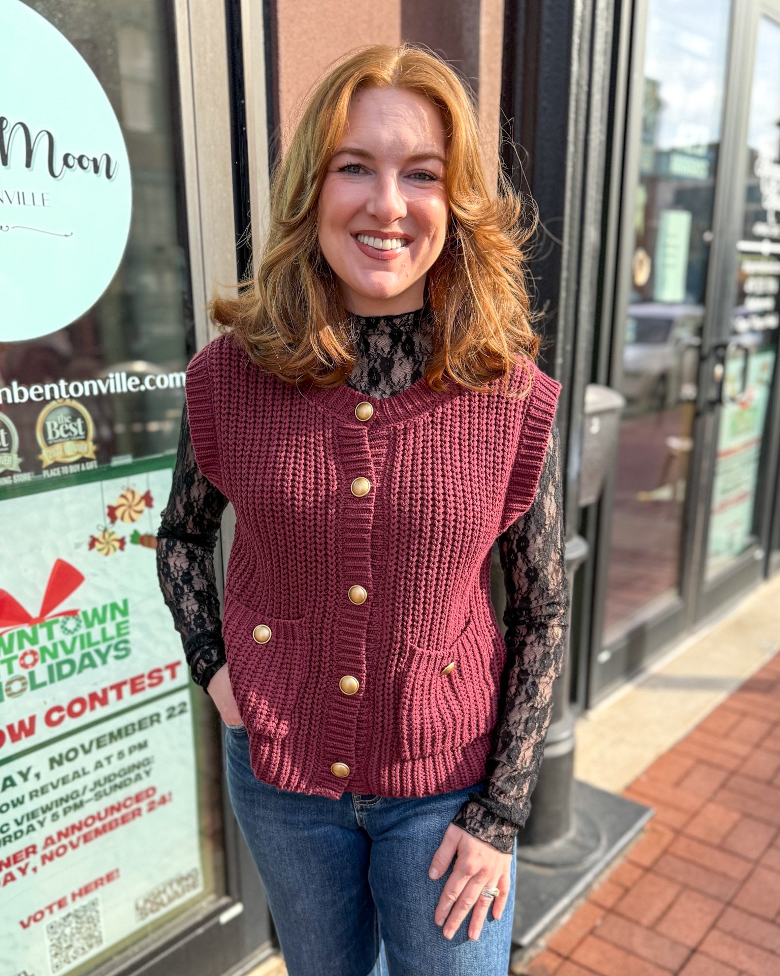 Burgundy Chunky Sweater Vest