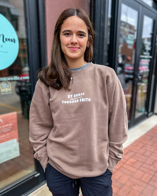 By Grace Through Faith Sweatshirt - Shopbluemoonbentonville