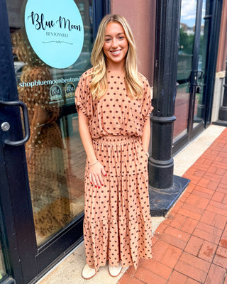 Camel Polka Dot Cropped Top - Blue Moon Bentonville