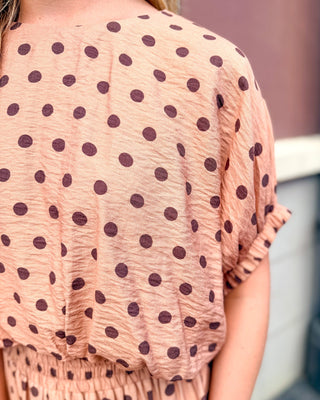 Camel Polka Dot Cropped Top - Blue Moon Bentonville