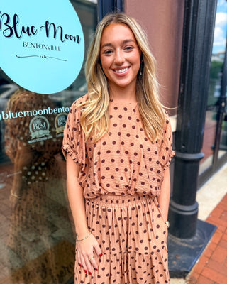 Camel Polka Dot Cropped Top - Blue Moon Bentonville