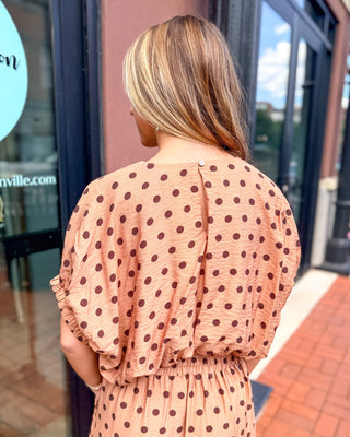 Camel Polka Dot Cropped Top - Blue Moon Bentonville