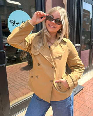 Camel Short Trench Coat - Blue Moon Bentonville