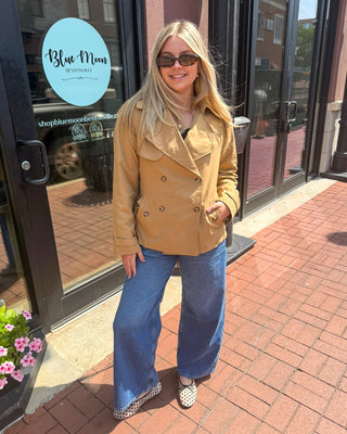 Camel Short Trench Coat - Blue Moon Bentonville
