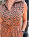Camel Leopard Collared Mini Dress