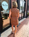 Camel Leopard Collared Mini Dress