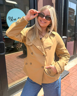 Camel Short Trench Coat
