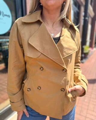 Camel Short Trench Coat