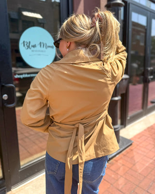Camel Short Trench Coat