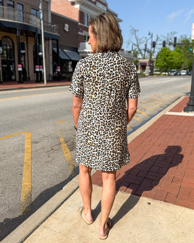 Camel Leopard Mini Dress