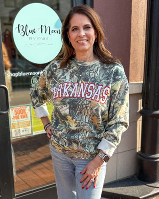 Camo Arkansas Sweatshirt - Shopbluemoonbentonville