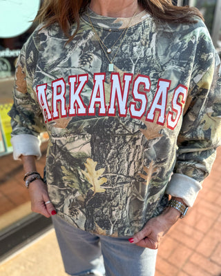 Camo Arkansas Sweatshirt - Shopbluemoonbentonville